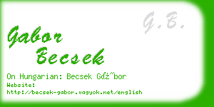 gabor becsek business card